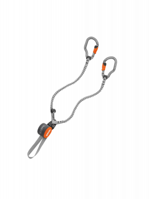 Elemento de amarre para vía ferrata con mosquetones Vertigo Scorpio de Petzl